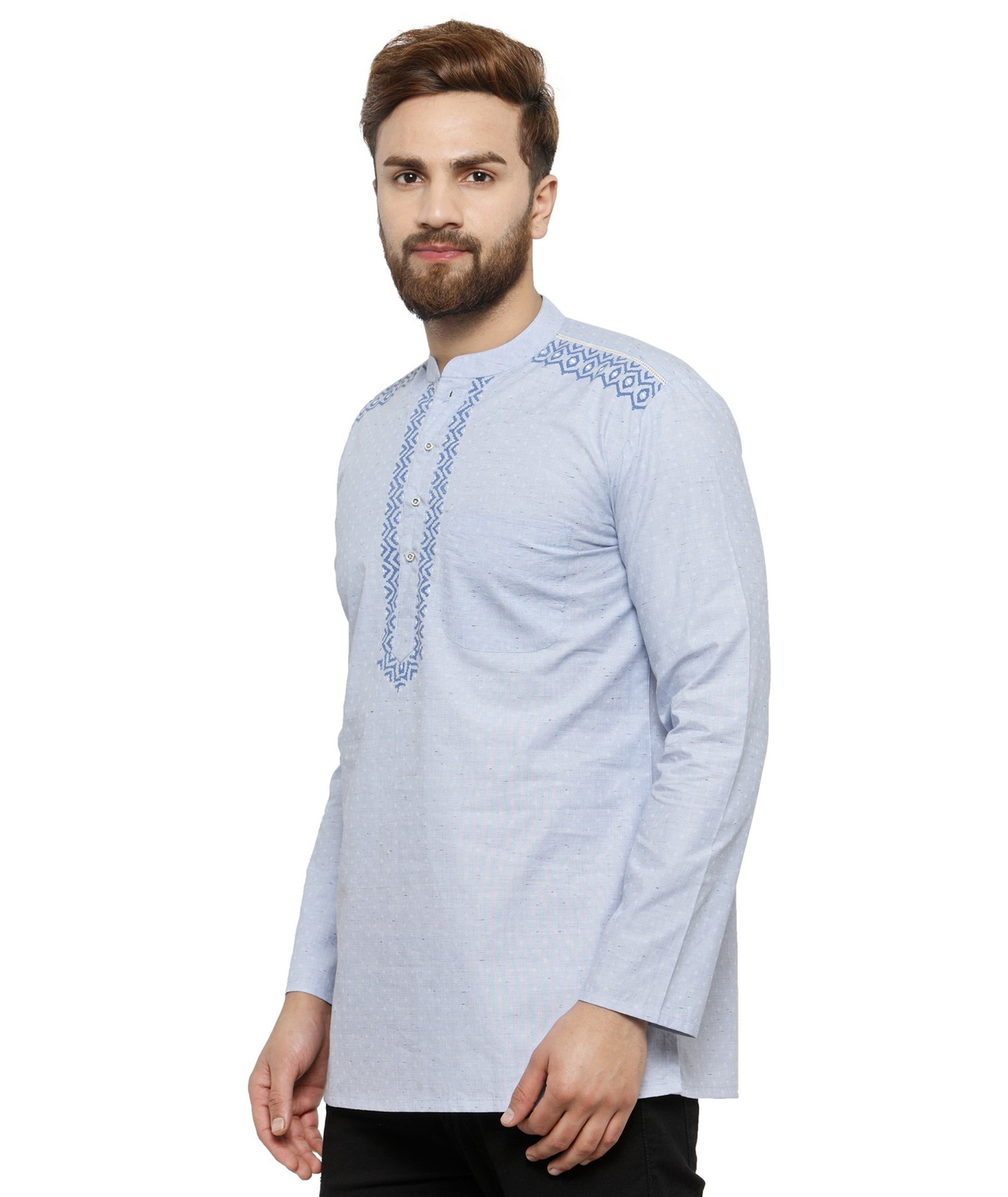 Short Kurtas for Men in Excellent Fabrics-PavanFashion